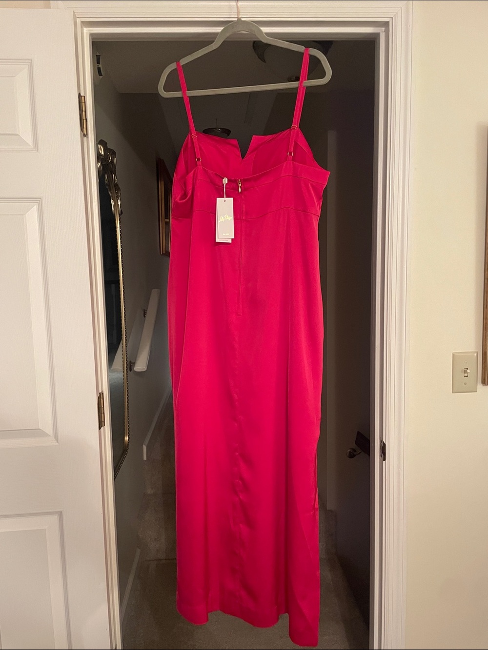 NWT Lilly Pulitzer Jean Maxi Dress Raspberry Rouge Size 16 - Picture 7 of 9